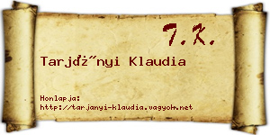 Tarjányi Klaudia névjegykártya