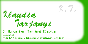 klaudia tarjanyi business card